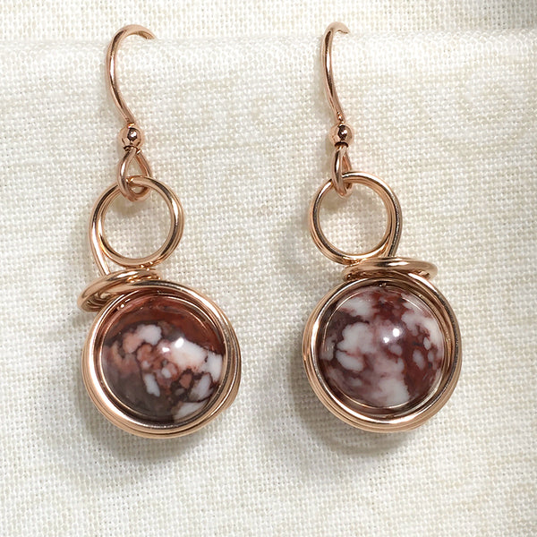 Rose gold-filled earrings with Wild Horse magnesite beads